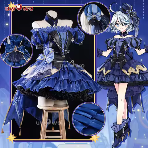 LAST BATCH UWOWO Game Genshin Impact Fanart Furina Focalors Short Gown Cosplay Costume Halloween Costume