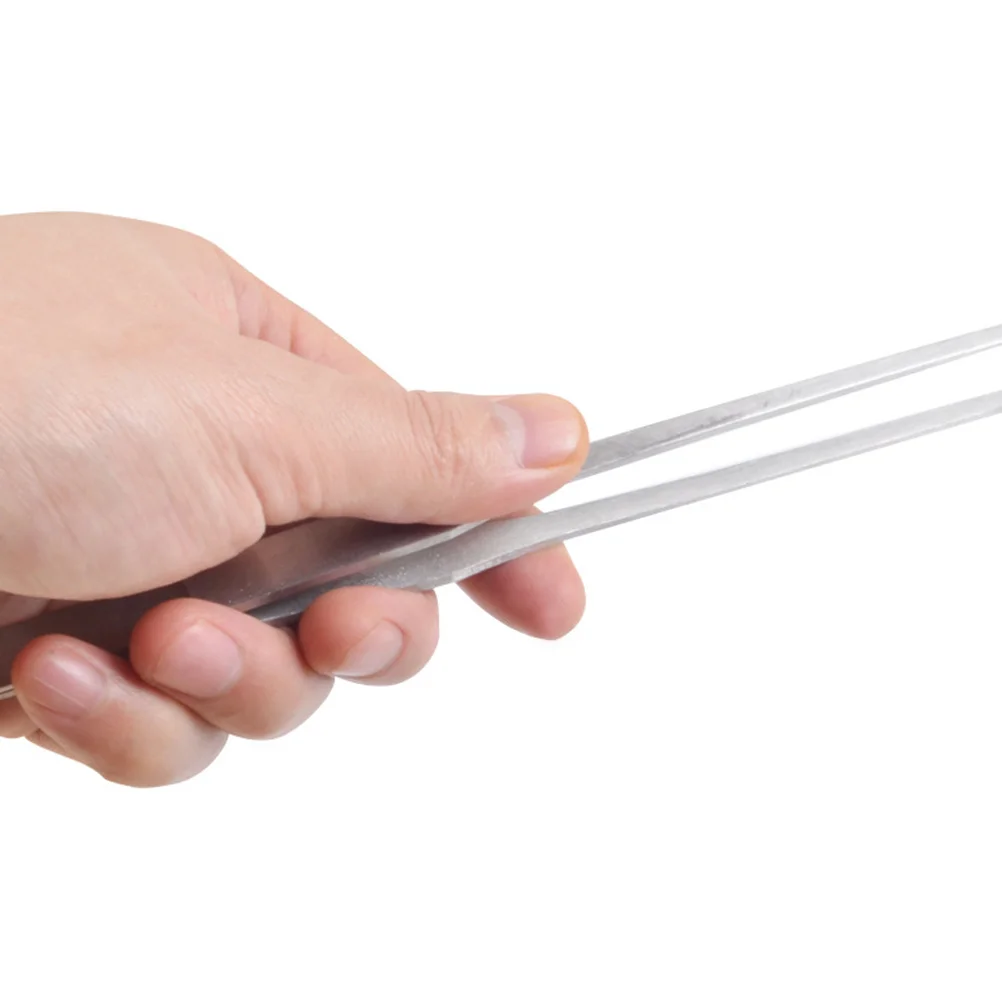 

2Pcs Reptile Feeding Tweezer Silver Lightweight Flexible Pet Feeding Clip Litter Cleaning Tool Safe Anti-Static Stainless