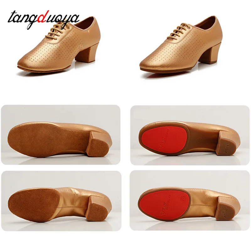 Chaussures de danse DN dorées pour femmes, chaussures de danse pour filles, salle de Rh, performance de tango moderne, pratique, talons de 5cm,