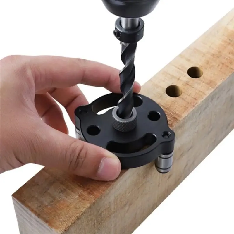 A19F-Vertical Locator In Aluminum Alloy With 8 Interchangeable Drills(3-10Mm) For Woodworking For DIY Furniture Board Splicing