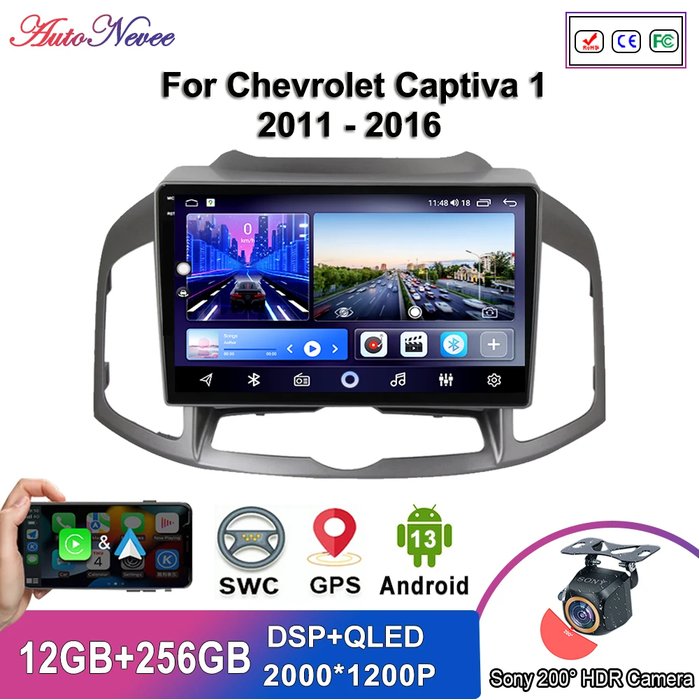 

Android 13 Multimedia For Chevrolet Captiva 1 2011 - 2016 Radio Stereo Multimedia Player navigazione GPS 5G wifi BT No 2din DVD