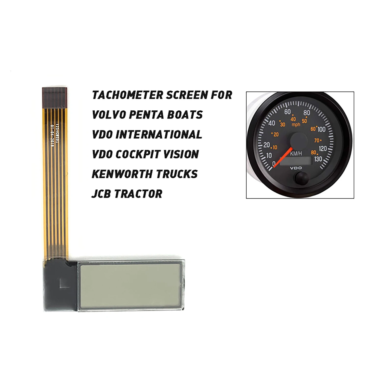 New VDO Tachometer LCD Screen for Kenworth Truck JCB Volvo Penta Boat Yanmar Marine Hour Meter Display with 1 year warranty
