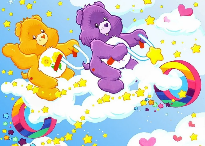 Care Bears Theme Birthday Party Background Decorations Love Rainbow Bear for Girl Birthday Party Favors Baby Shower Photography