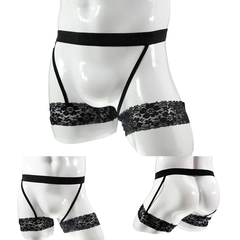 Hot New Fashion Outdoor Mens Briefs Underpants Underwear Panties Garter Belt Lace Shorts Showing Spandex Thong