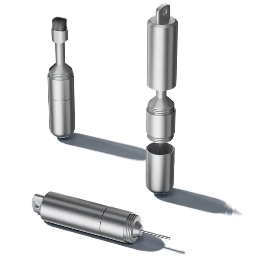 

2 in 1 SIM Card Tray Removal Tool Mini Aluminum Alloy Keychain Eject Pins Portable Multi-functional Earphone Cleaning Brush