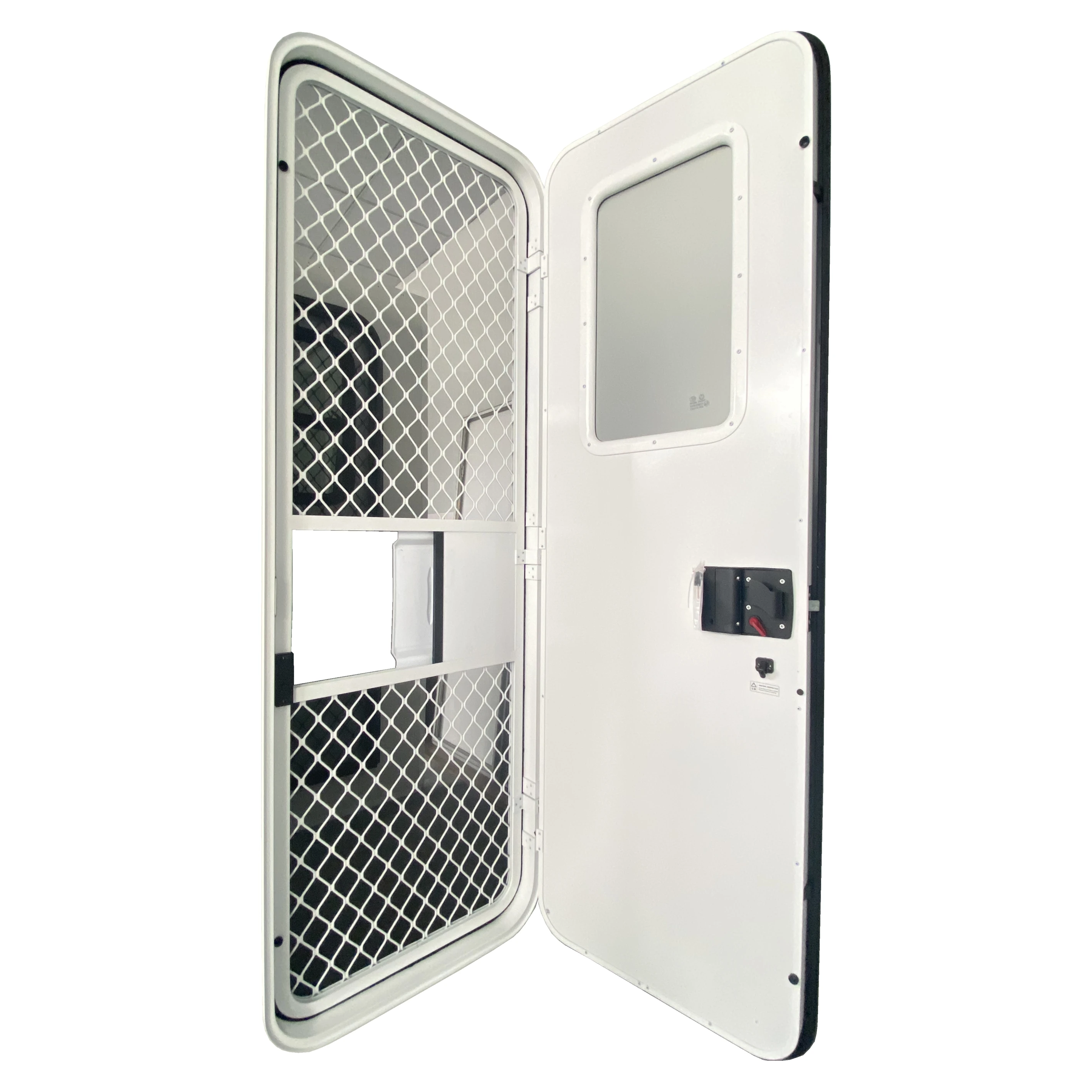 2025 إطار باب من سبائك الألومنيوم ORV RV قافلة مقطورة باب متنقل مع قفل البطاقة الإلكترونية والزجاج المقسى البلوري #2