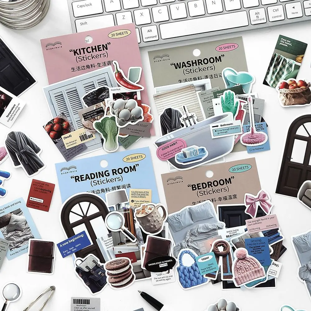 

4packs/lot Kawaii Scrapbook Stickers The Scraps of Life DIY Journaling Scrapbooking Supplies Decorative Stationery Sticker