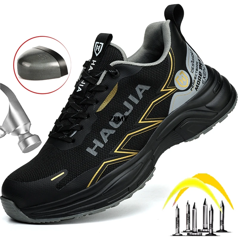 أحذية أمان رجالية جديدة أحذية رياضية بمقدمة فولاذية مقاومة للثقب ومضادة للسحق أحذية أمان للعمل خفيفة الوزن أحذية عمل للرجال #2