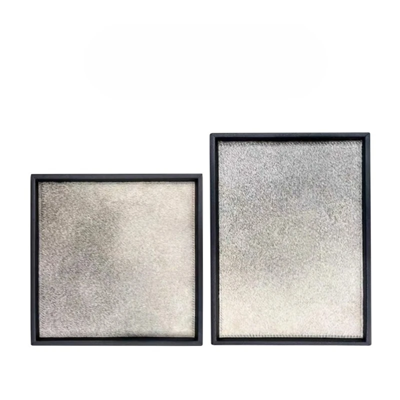 Light luxury gray horsehair tray modern model room living room dining room tray Nordic simple aromatherapy tray decoration