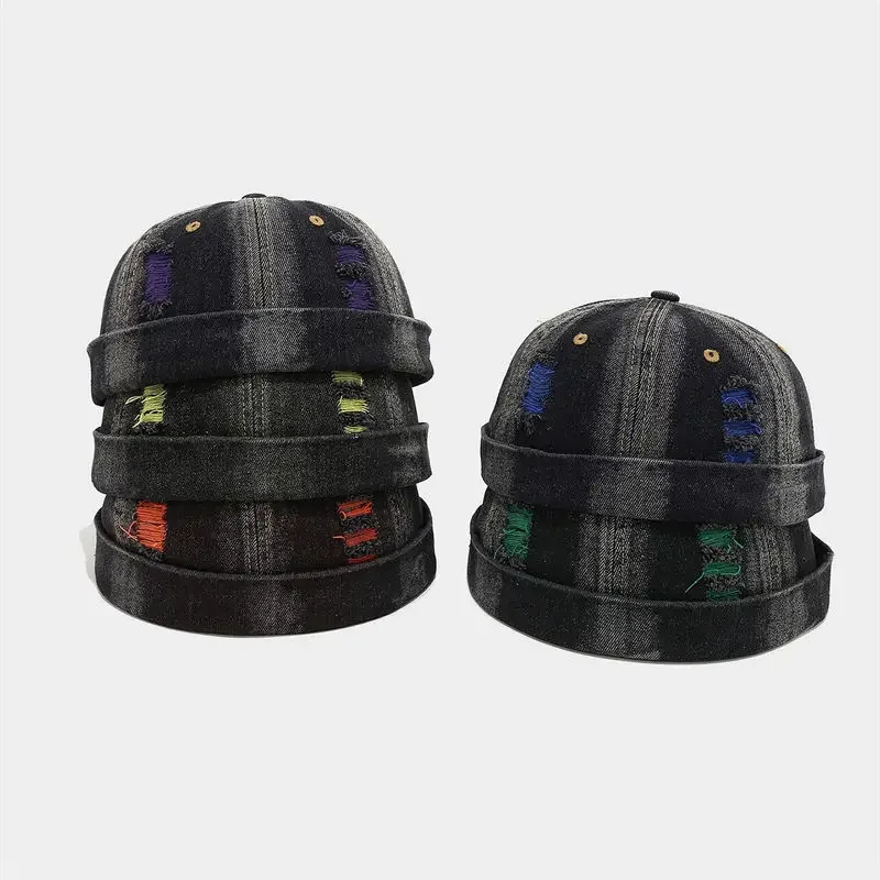 Spring and Autumn Cotton Print Docker Cap Brimless Hat Beanie Hats Landlord Sailor Cap Men and Women 228