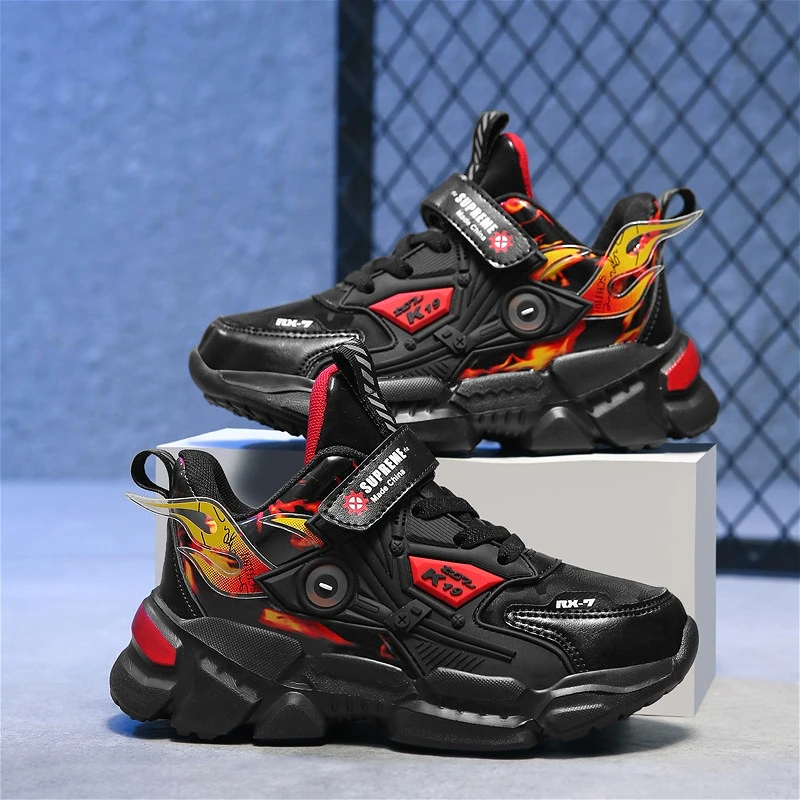 

Осенняя детская модная спортивная обувь, удобные амортизирующие нескользящие износостойкие детские кроссовки из искусственной кожи, повседневная обувь для мальчиков