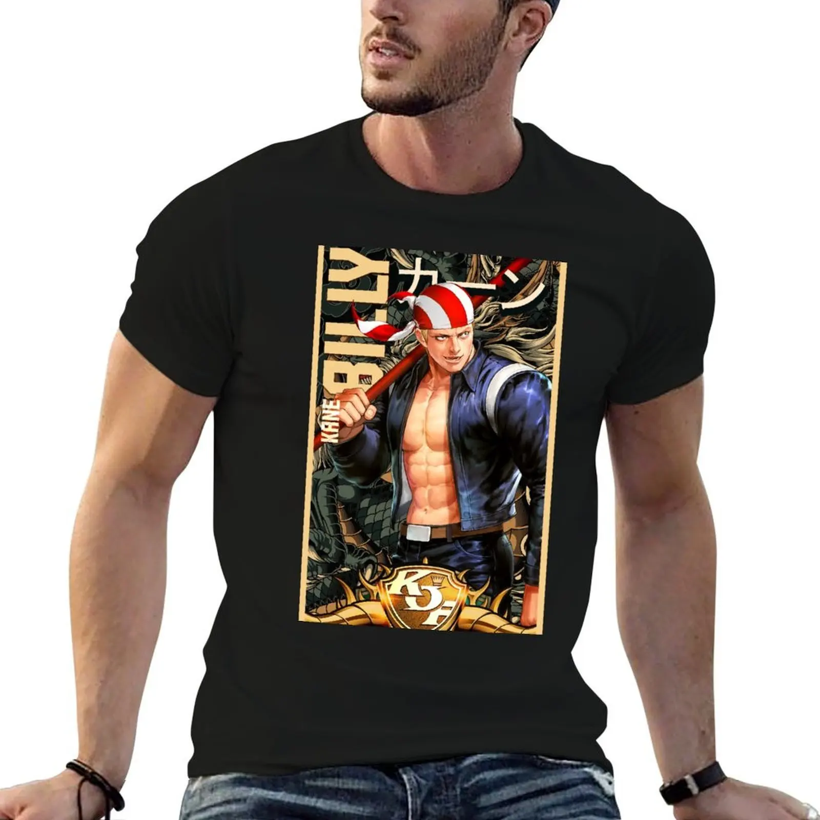 

Billy Kane Arcade Retro King of Fighters Gaming Art T-Shirt cotton t shirts high quality man t shirt designer T-Shirt