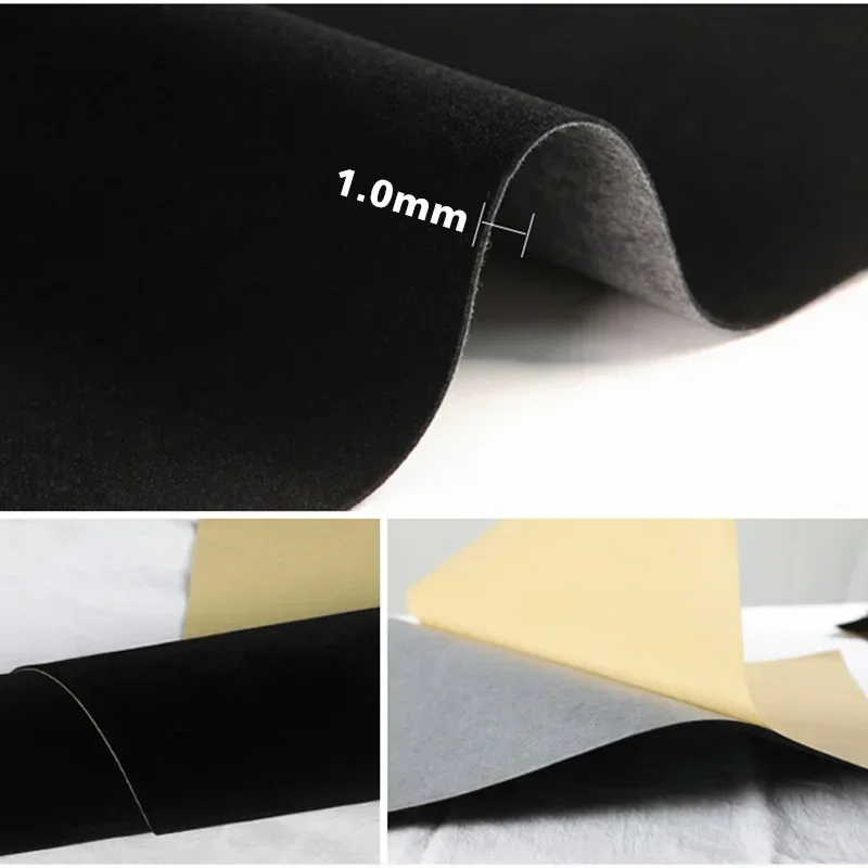 40cm Self Adhesive Velvet Sheets Sticky Felt Liner Flocking Paper Roll for Dressing Table Crafts Jewelry Box Lining Sticker