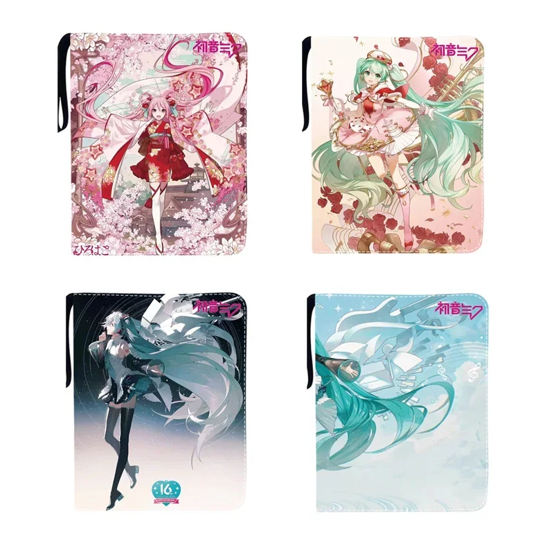 

Hatsune Miku Card Binder 9 Pocket Trading Card Holder Anime Card Binder with 50 inner Pages Zipper Holder Up to 900 Cards