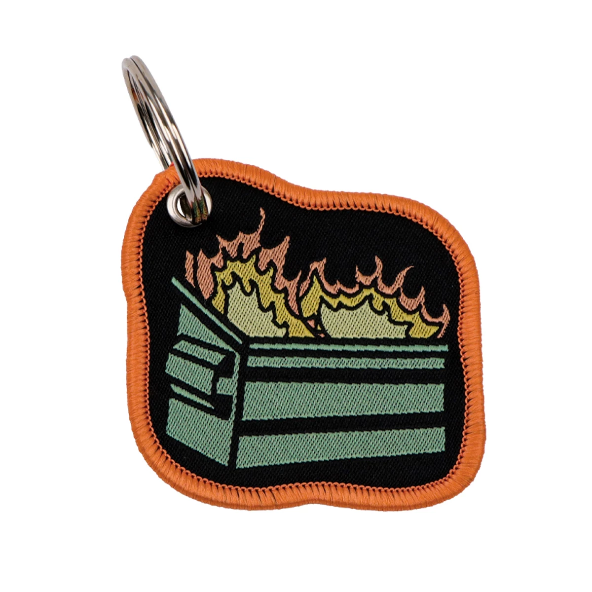 DUMPSTER FIRE Embroidery Key Fobs Funny Keychain For Motorcycles Cars Key Ring Holder Key Tags Chaveiro Jewelry Gift