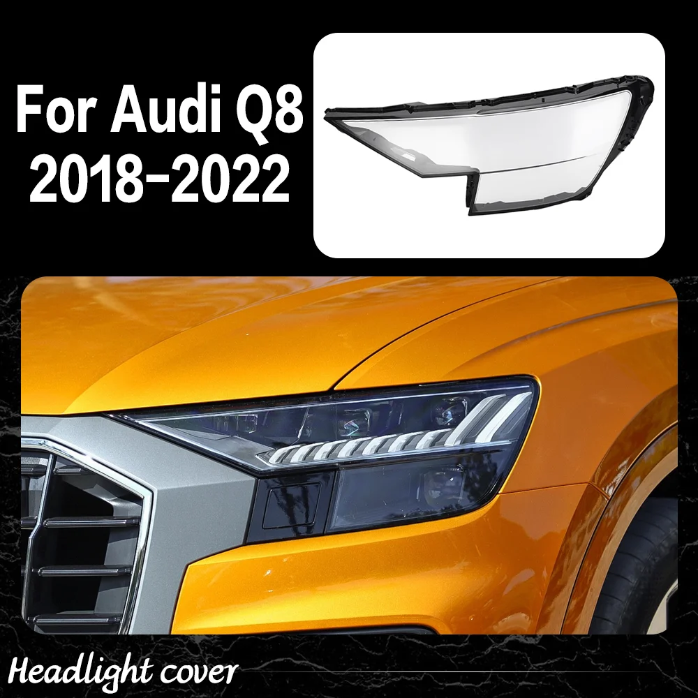 

Transparent Headlight Cover For Audi Q8 2018 2019 2020 2021 2022 Headlamp Shell Clear Lens Plexiglass Replace Original Lampshade