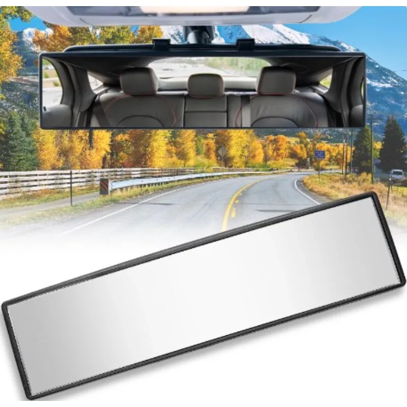 

Car Rear Mirror Wide-angle Rearview Mirror 30*7.5*3.6CM Convex Curve Panoramic Interior Rear View Anti-glare Mirror