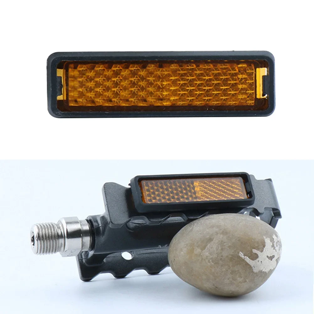 4pcs Pedal Reflectors Reflective Block Waterproof With Mounting Holes Night Safety Reflect Light Riding Supplies
