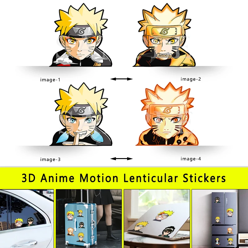 Anime naruto Gradient Uzumaki Character 3D Anime Stickers Moving Motion Stickers Decals for Car Tablet Computer Stickers