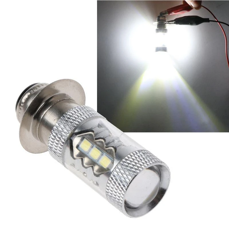 Motorcycle Headlight Bulb PX15D H6 80W 6500K 16 LED Bulb for Bicycle