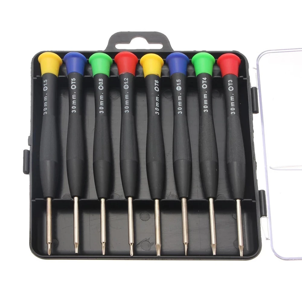 

8pcs Precision Screwdriver Set T3/T4/T5 T6 Torx Cross Slotted Star Magnetic Screwdriver Bit Repair Kit Disassembly Opening Tools