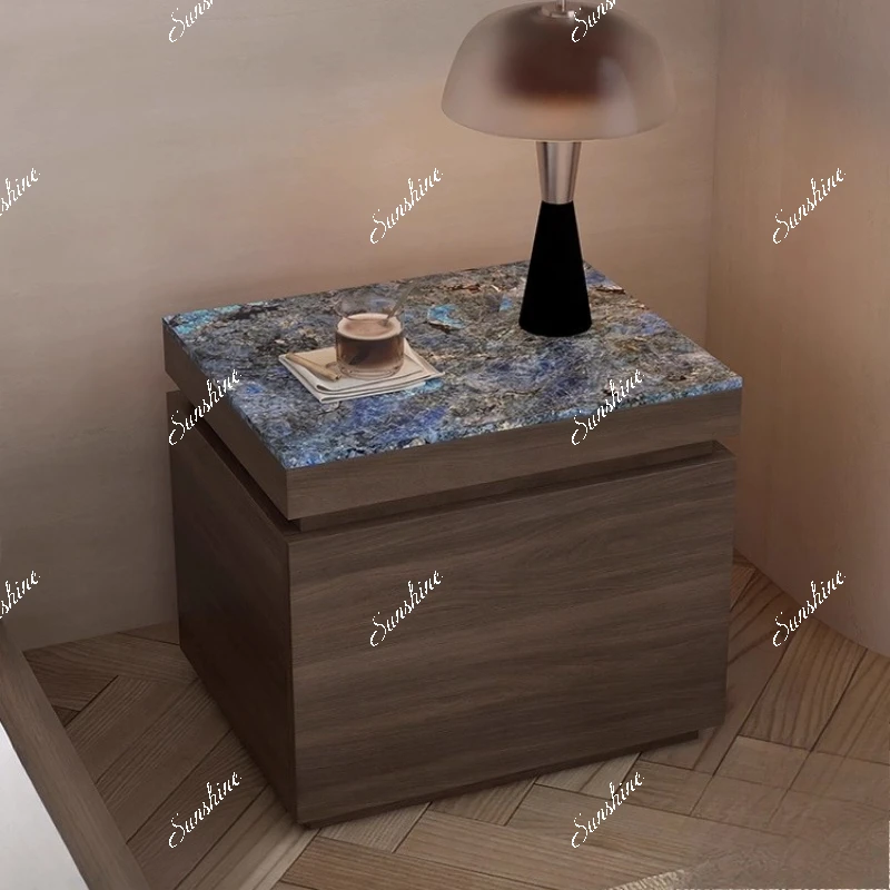 Simple modern bedroom solid wood locker rock slab storage cabinet