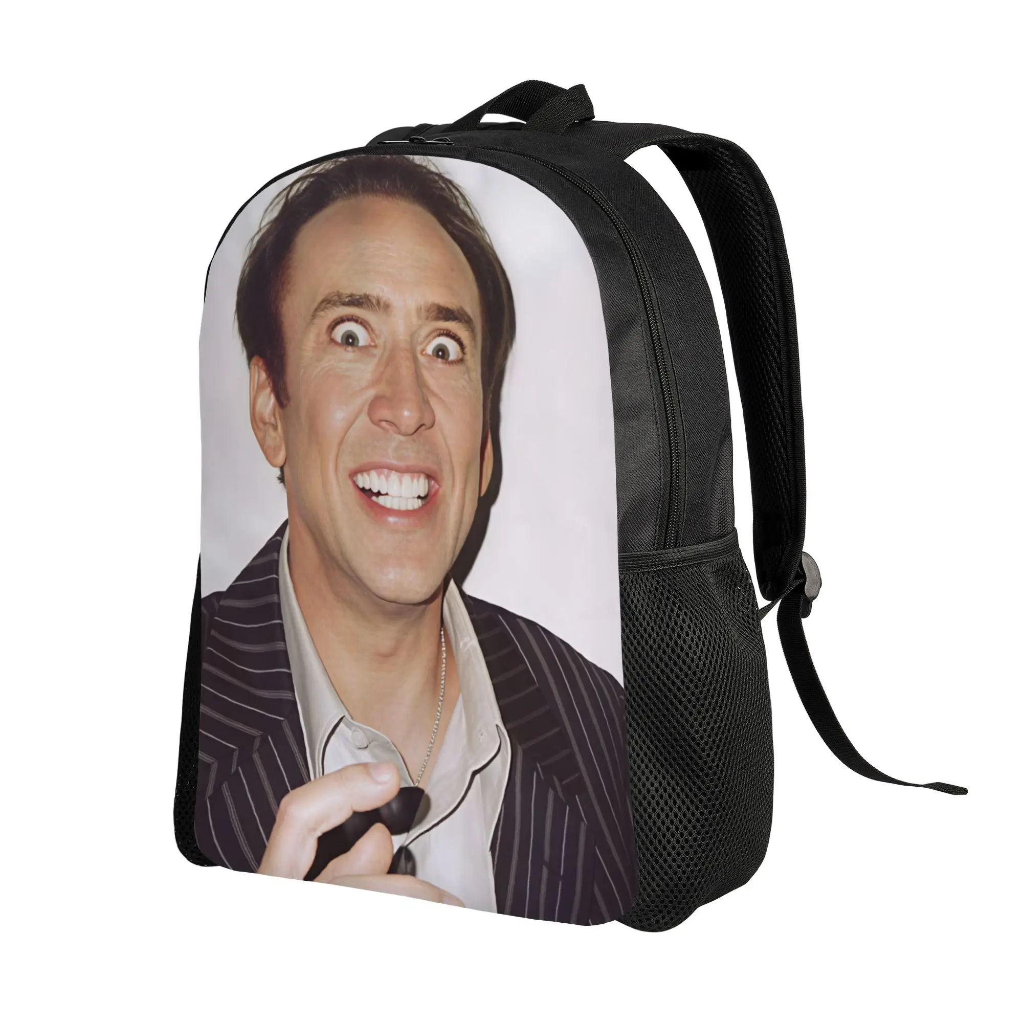 Nicolas Cage meme Backpack Men  Big Backpacks Polyester Kawaii High School Bags Cycling Colorful Rucksack