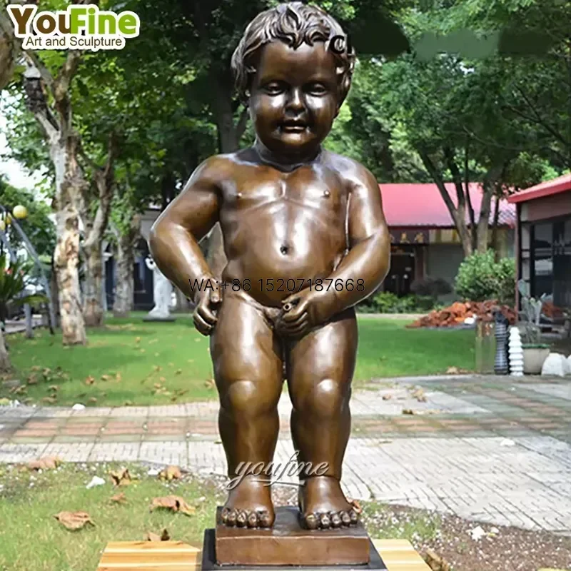 Wmwmnu High Quality Decorative Life Size Brass Copper Outdoor Pee Boy Bronze Statue Fountain