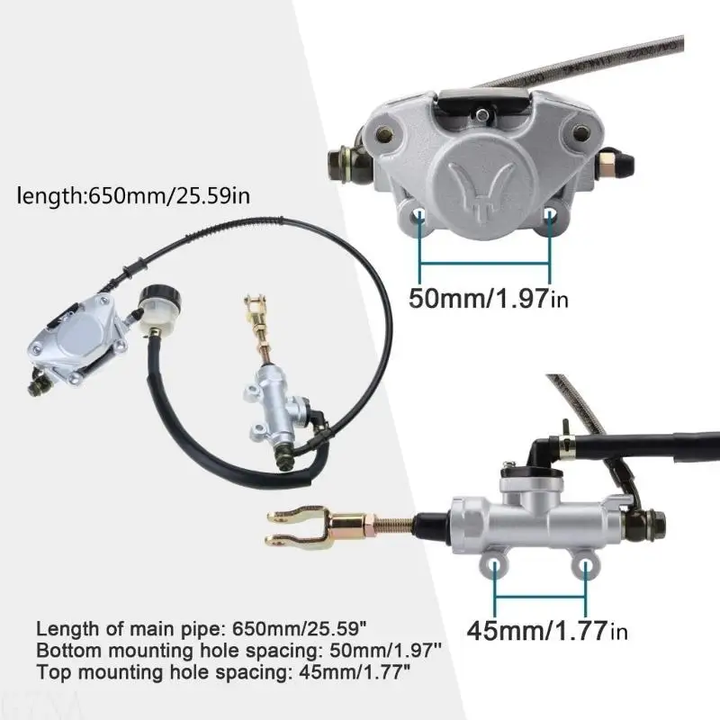 G7NA Hinterfuß-Scheibenbremse MasterCylinder für 110cc 250cc ATV Verkürzen Sie den Bremsweg – Detail 6
