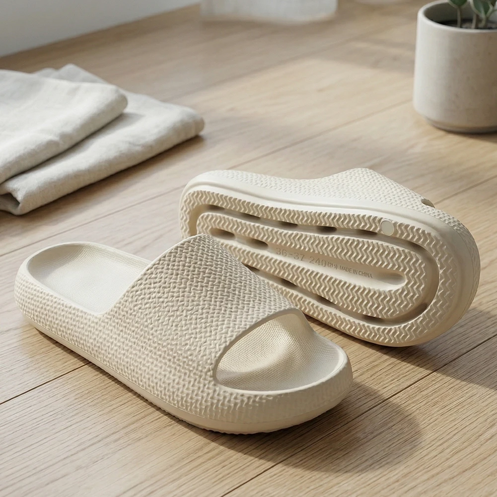 

Летние женские тапочки на толстой подошве из материала EVA, мягкие, нескользящие, удобные и подходят для использования в помещении дома.