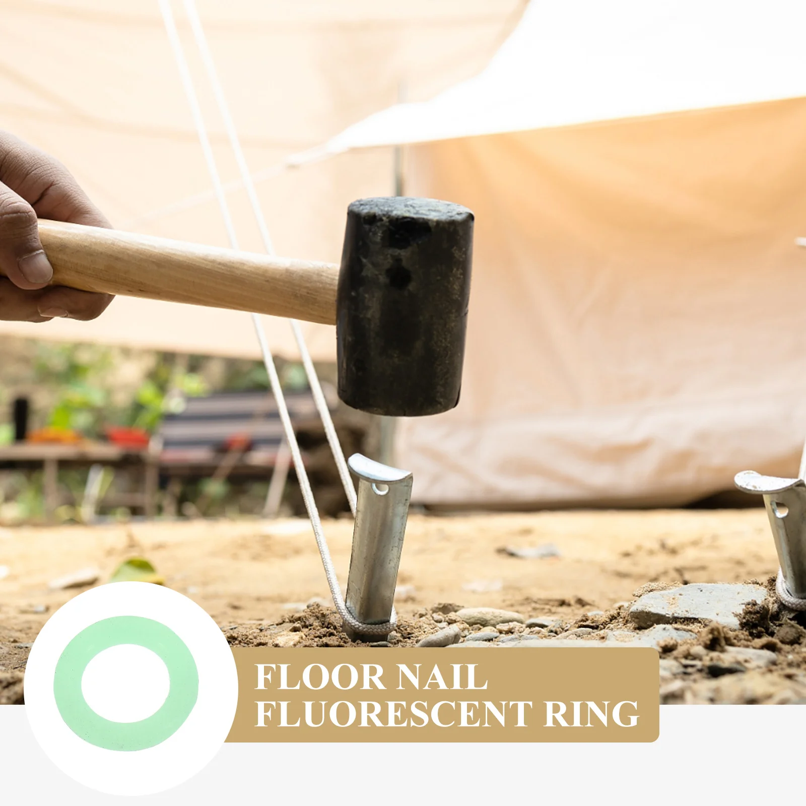 

50pcs Silicone Ring Night Camping Accessories Tent Stake Fluorescent Pegs Outdoor Glow Safe Durable