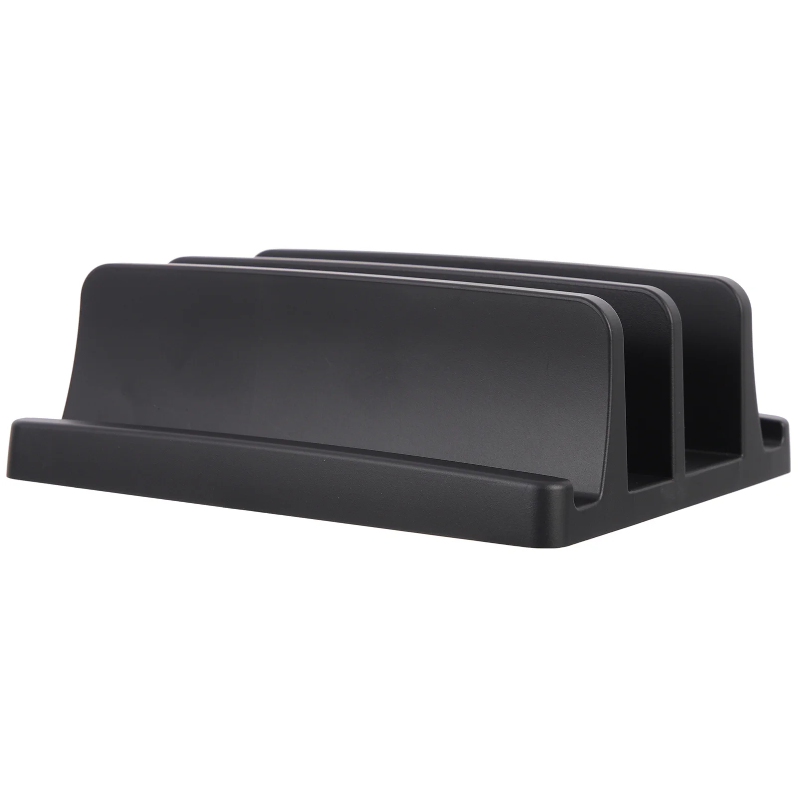 Supporto per laptop a doppio slot Supporto da tavolo in plastica di tipo verticale Robusto organizer per laptop per riporre oggetti per l'home office e la casa