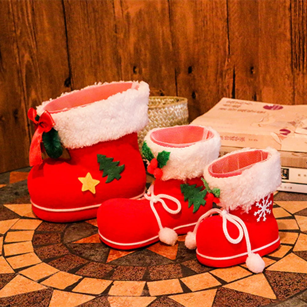 

6 Pcs Christmas Stockings Candy Boots Reusable Durable Gift Bags for Candies Toys Home Party Decoration Christmas Tree Ornaments