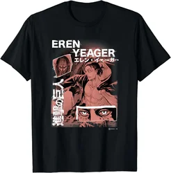 Camiseta con retrato de Collage de Manga japonesa de Attack on Titan Eren Yeager, camisetas gráficas, ropa de Anime para hombre