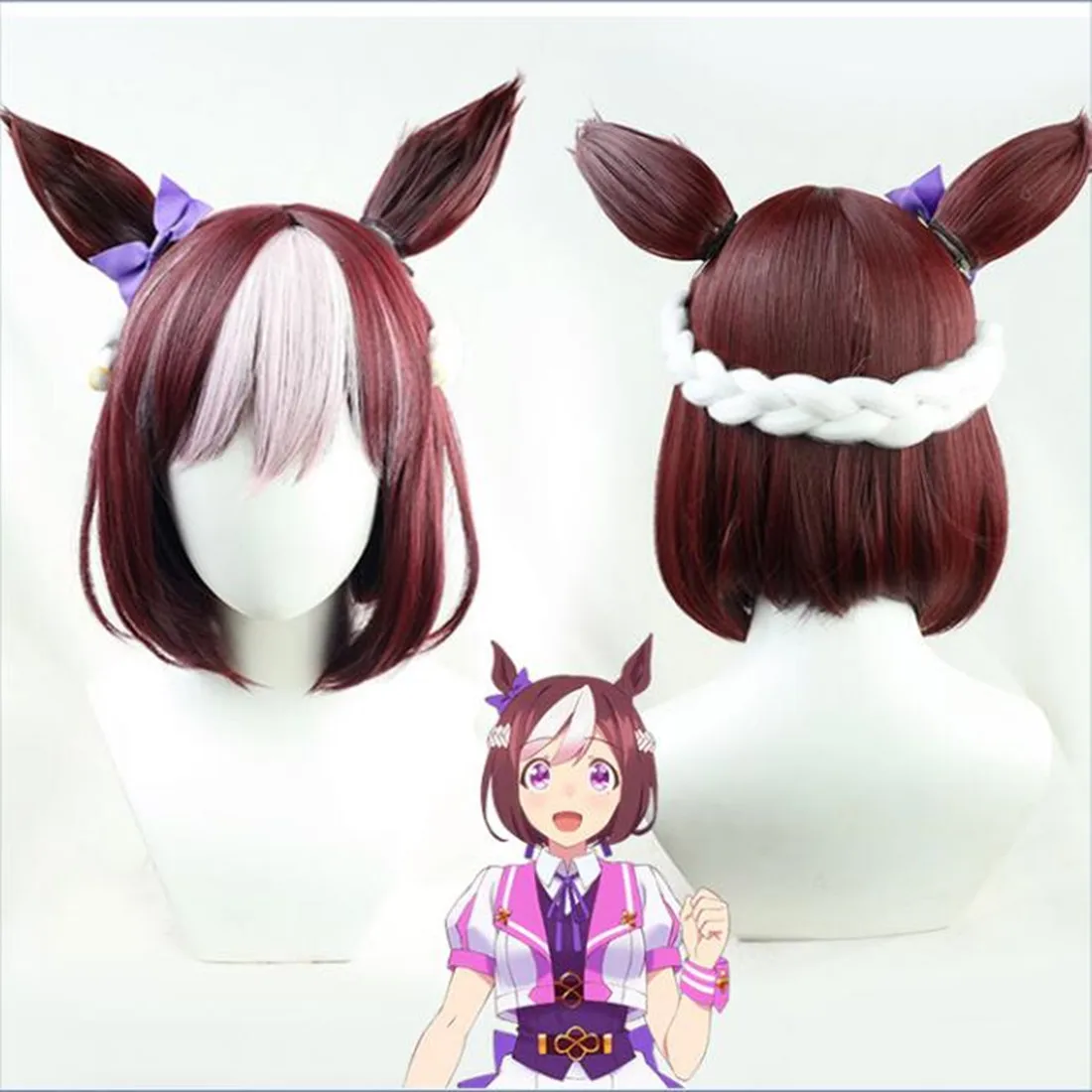Umamusume: Kostum Cosplay Minggu Spesial Derby Cantik Seragam Penentu Wanita Wig Minggu Spesial Seragam JK Karnaval Halloween
