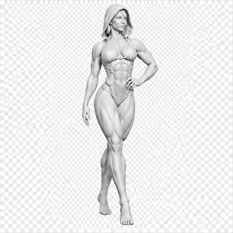 Unpainted Resin Model Kit Fitness Woman Figure Muscle Body DIY Assembly Painting Statue Collectible Toy Gift for Adults 1/12