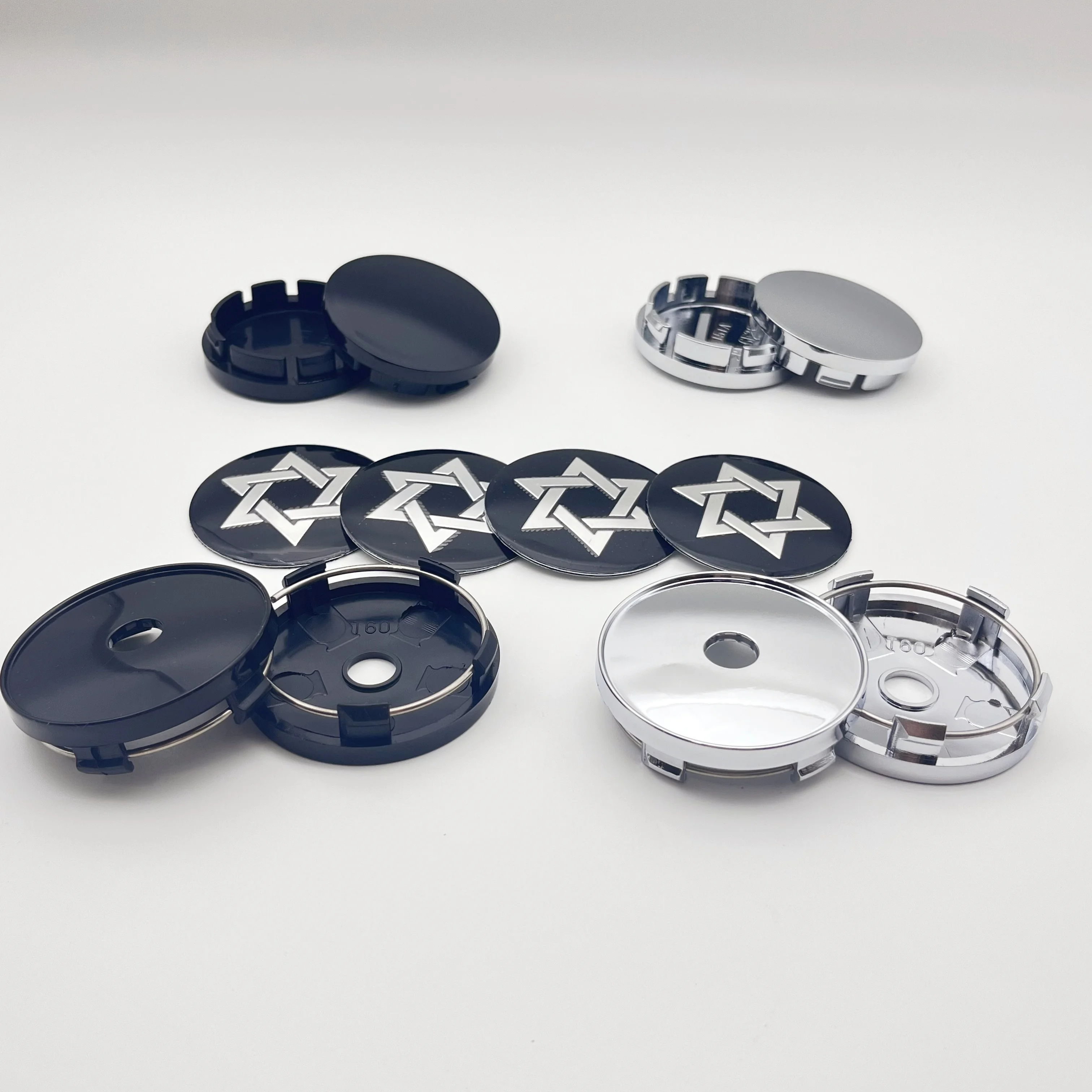 

4pcs/Set 3D Metal 56mm 60mm Six-pointed Star Emblem Logo FitFor Car Wheel Center Hub Badge Sticker Car Refit Styling Accessories