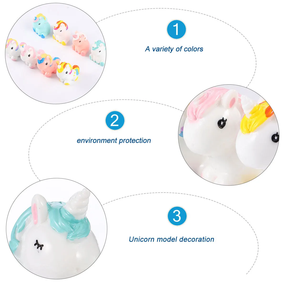 

8 шт. единорог мини-мох пейзаж украшения из смолы разные цвета миниатюрный сказочный сад для детской комнаты стол модель единорога