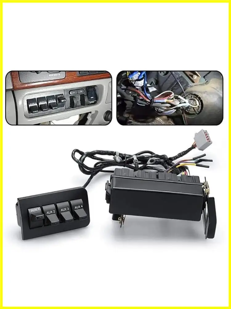 

Auxiliary Upfitter Switch Panel with Harness Wiring for F150 F250 F350 F450 F550 F750 AL3Z13D730AA BC3Z14A303B