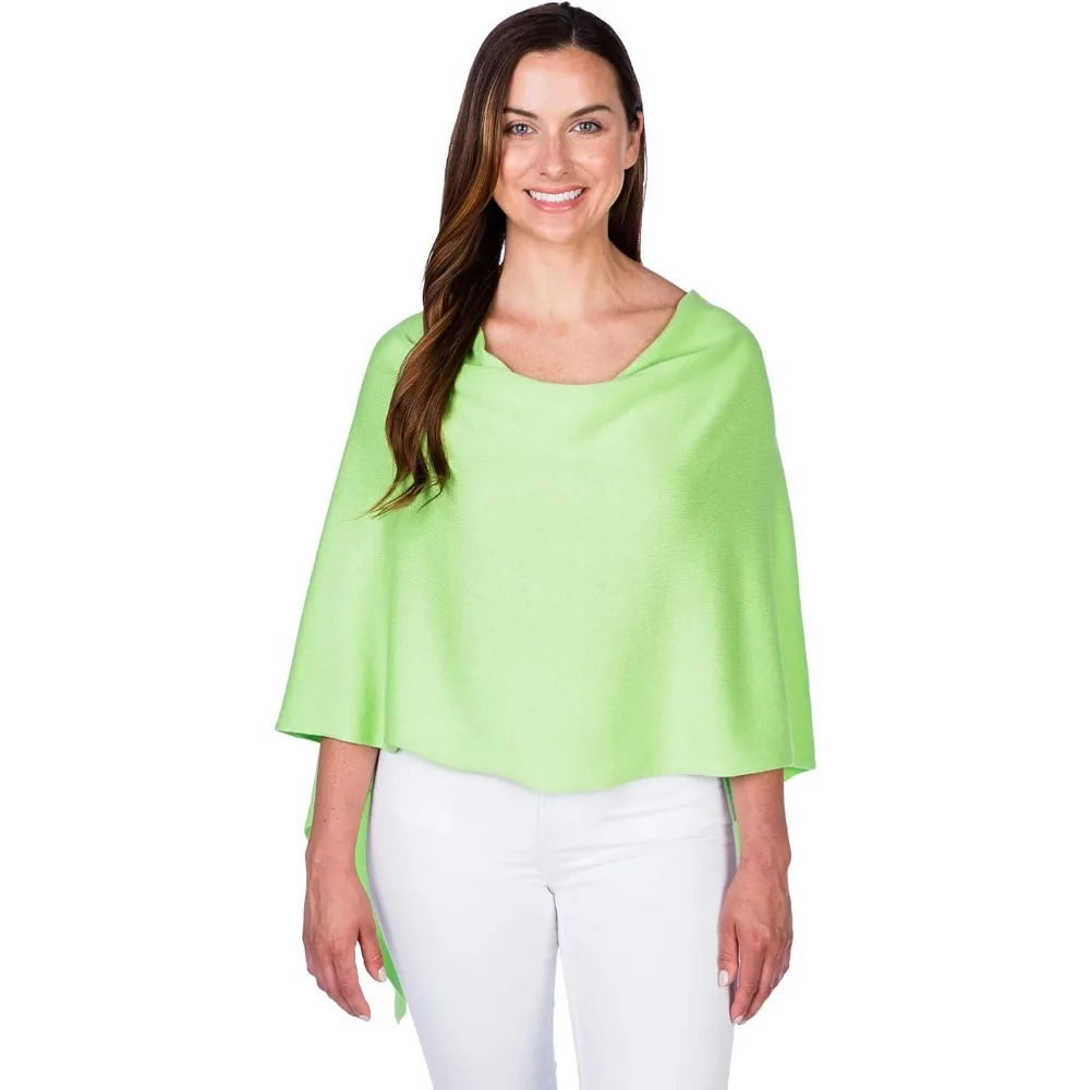 고급스러운 가벼운 코튼 캐시미어 혼방 판초 - 95% 코튼 5% 캐시미어 - 그녀를 위한 완벽한 부드러운 선물