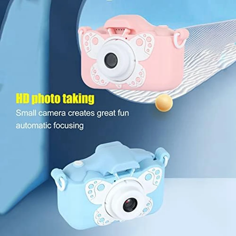 Câmera Borboleta dos desenhos animados, 3C Mini Câmera Digital com 2 "Screen, Suporte de Gravação de Vídeo para Menino e Menina
