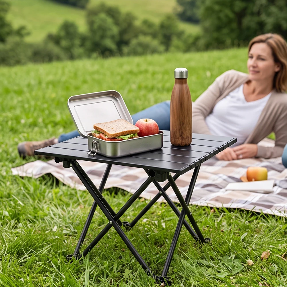 Table pliante portable d'extérieur, structure en acier carbone, table pliante multifonctionnelle pour le camping, le pique-nique, la pêche, l'utilisation à domicile