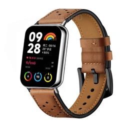 New Leather Strap For Xiaomi Mi Band 8 Pro Women Men Sports Breathable Watch Band Loop For Redmi Watch 4 Clasp