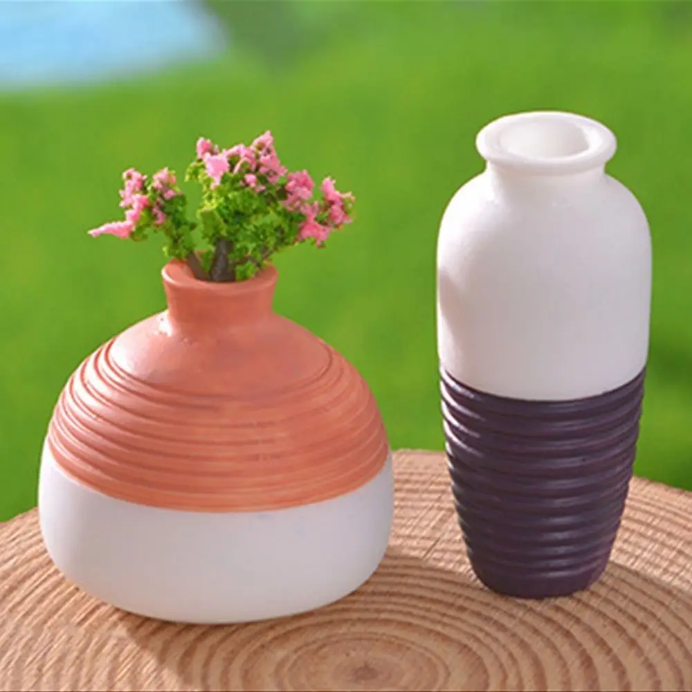 Vase Statues Waterproof Simulation Mini Vase Handmade Resin Craft Resin Mini Flower Vase Small Micro Landscape Vase Doll House