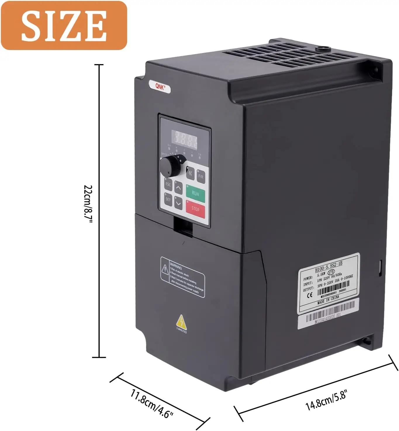 55KW 75HP 220V AC 25A VFD Converter Single 3 Phase Inverter Variable Frequency Drive CNC Spindle Motor Speed Controller
