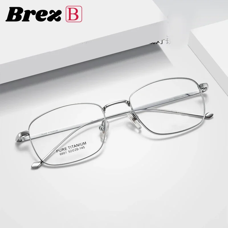 52mm Optical Glasses Titanium Men Eyewear Hyperopia Myopia Eyeglasses Progressive Prescription Gray IP Plating Anti-Reflection