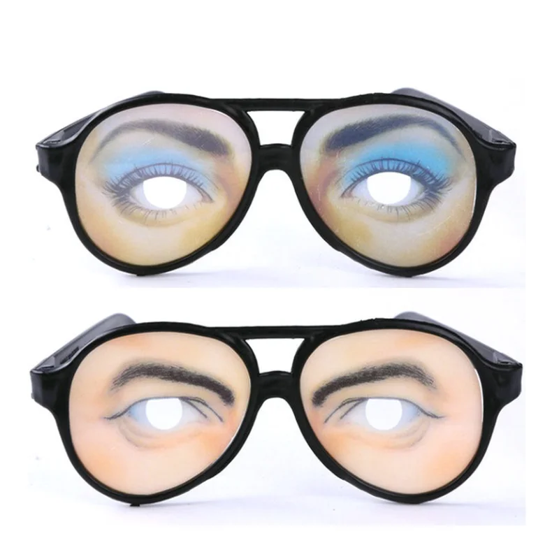 April Fool's Day Gift Trick Glasses Men and Women Funny Glasses Trick Fun Eyes Toys Party Accessories