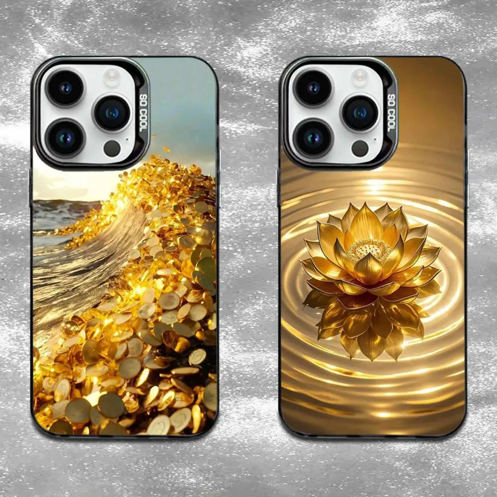 

Money Gold Cash Art Phone Case For iPhone 16,15,14,13,12,11,Mini,Pro,E,MAX Black Candy Matte Shockproof Cover