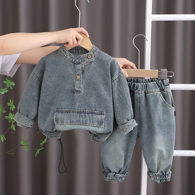 

Toddler Boys Outfit Set 2024 Fall Baby Boy Clothes 2 To 3 Years Casual Turtleneck Long Sleeve T-shirts and Pants Kids Tracksuits