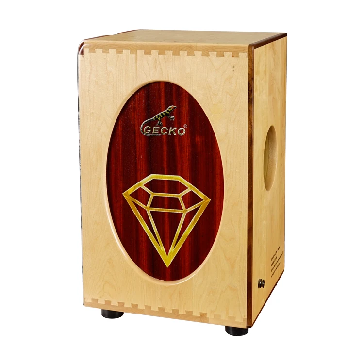 

GECKO CL98A Drum Box Birch Wood And Solid Maple Cajon With Diamond Design Steel String Drum Box From China